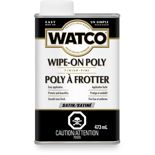 Teinture &agrave; essuyage en poly Watco, 473 ml, Transparent, Satin Equipex