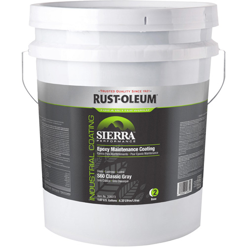 Sierra Performance S40 Floor Coating Base Component, 5 gal., Water-Based, High-Gloss, Grey Equipex