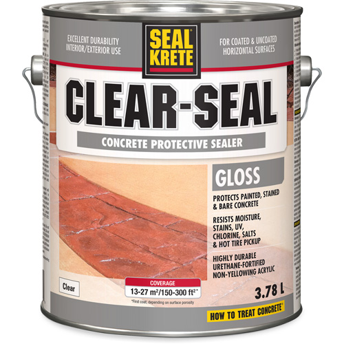 Seal-Krete&reg; Protective Sealer, 3.78 L, Water-Based, Gloss, Clear Equipex