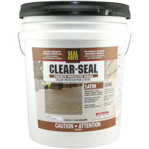 Produit d&eacute;tanch&eacute;it&eacute; protecteur Seal-Krete, 18,93 L, &agrave; l'eau, Satin, Transparent Equipex