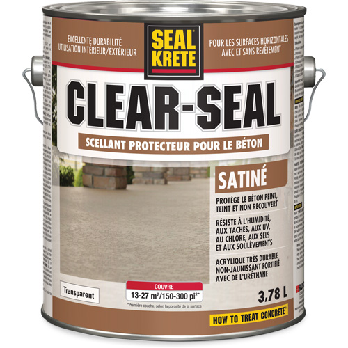 Seal-Krete&reg; Protective Sealer, 3.78 L, Urethane-Based, Satin, Clear Equipex