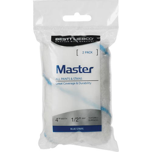 Master Blue Stripe Mini Roller Cover, 13 mm (1/2") Nap, 101.6 mm (4") L Equipex
