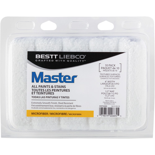 Master Microfiber Roller Cover, 13 mm (1/2") Nap, 101.6 mm (4") L Equipex
