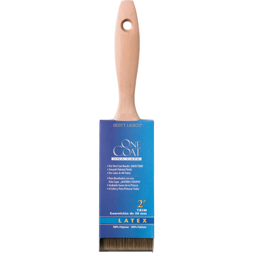 Pinceau pour murs et garnitures 100% One Coat, Polyester, Manche Bois, Largeur de 2" Equipex