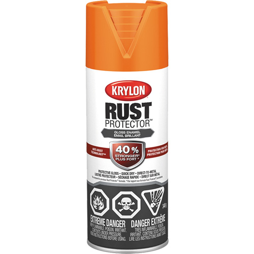 Peinture &agrave; &eacute;mail Rust Protector, Orange, Brillant, 12 oz, Canette a&eacute;rosol Equipex