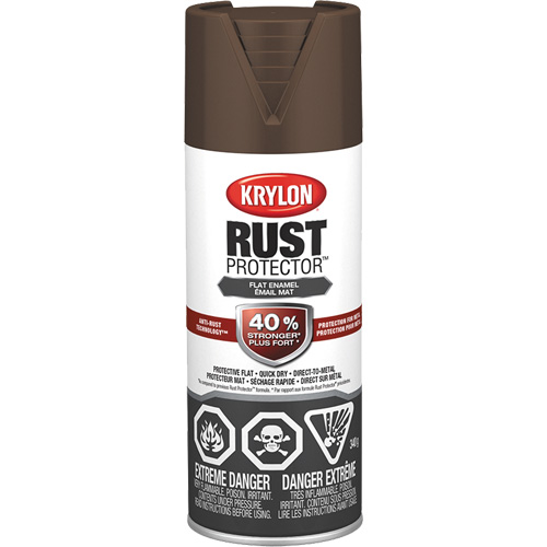 Peinture &agrave; &eacute;mail Rust Protector, Brun cuir, Tr&egrave;s mat, 12 oz, Canette a&eacute;rosol Equipex