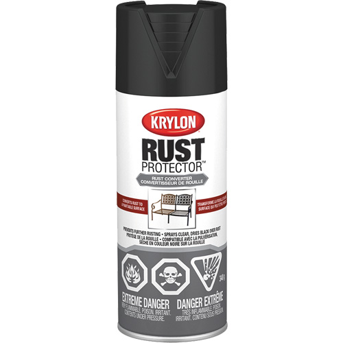 Appr&ecirc;t convertisseur de rouille Rust Protector, Appr&ecirc;t noir, Tr&egrave;s mat, 12 oz, Canette a&eacute;rosol Equipex
