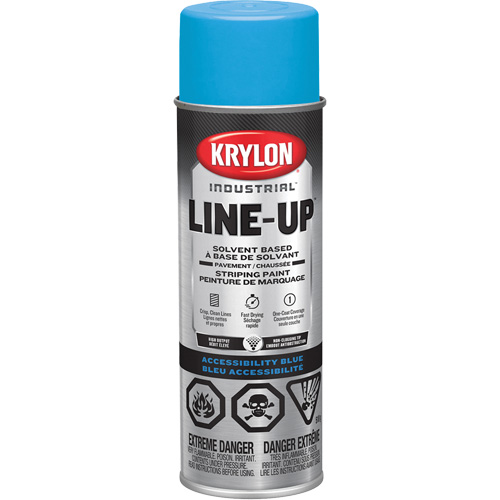 Peinture en a&eacute;rosol industrielle &agrave; base de solvant pour le marquage de la chauss&eacute;e LINE-UP, Bleu, 18 oz, Canette a&eacute;rosol Equipex