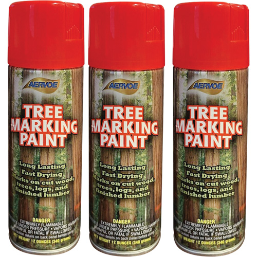 Peinture fluorescente pour marquer les arbres Aervoe 690, Rouge fluorescent, 16 oz Equipex