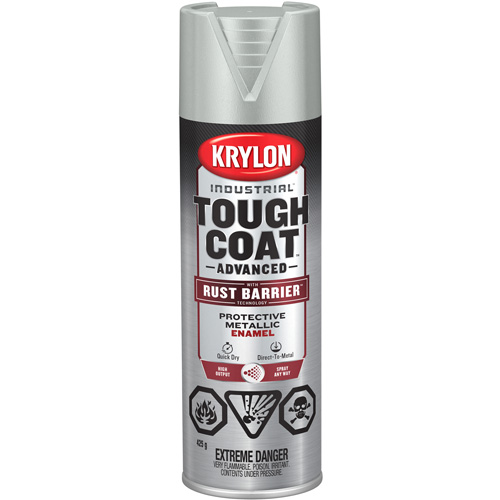 Peinture Tough Coat avec technologie Rust Barrier, Aluminium, M&eacute;tallique, 425 g, Canette a&eacute;rosol Equipex