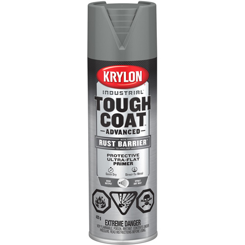 Peinture Tough Coat avec technologie Rust Barrier, Appr&ecirc;t gris, Ultra-mat, 425 g, Canette a&eacute;rosol Equipex