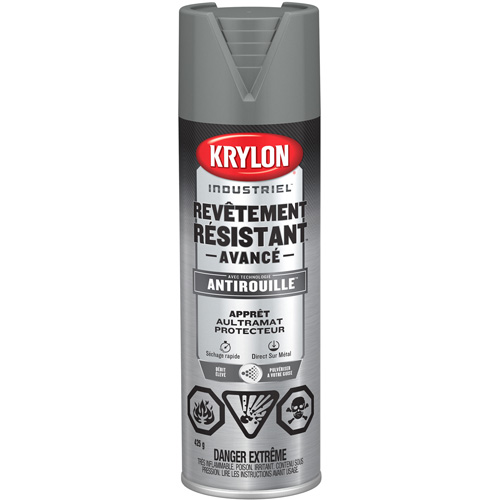 Peinture Tough Coat avec technologie Rust Barrier, Appr&ecirc;t gris, Ultra-mat, 425 g, Canette a&eacute;rosol Equipex