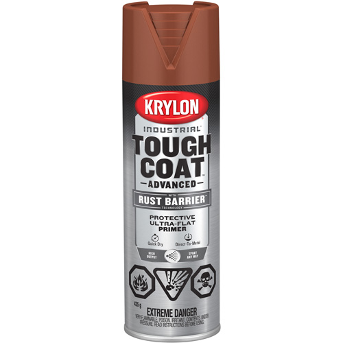 Tough Coat&reg; Advanced Paint with Rust Barrier Technology, Red Oxide Primer, Ultra-Flat, 425 g, Aerosol Can Equipex