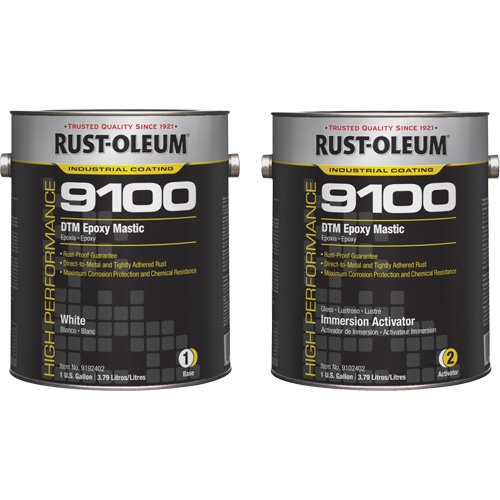 Ensemble de base et d'activateur pour mastic &eacute;poxy DTM du syst&egrave;me 9100, Blanc, Gallon Equipex