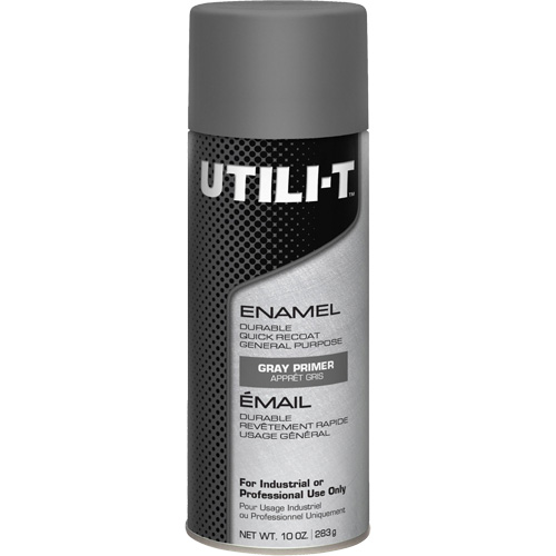 Peinture-&eacute;mail en a&eacute;rosol polyvalent UTILI-T, Appr&ecirc;t gris, 10 oz/283 g, Canette a&eacute;rosol Equipex