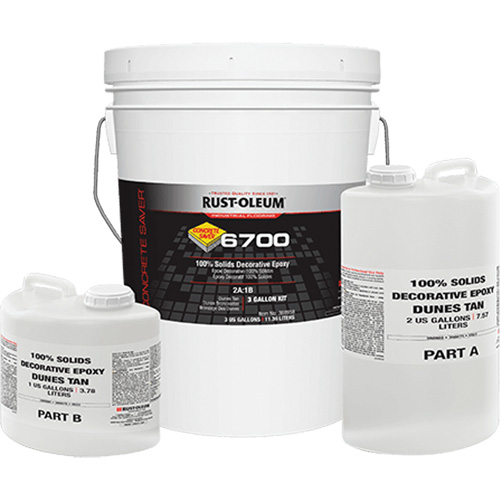 6700 100% Solids Decorative Epoxy, 3 gal., Epoxy-Based, High-Gloss, Beige Equipex