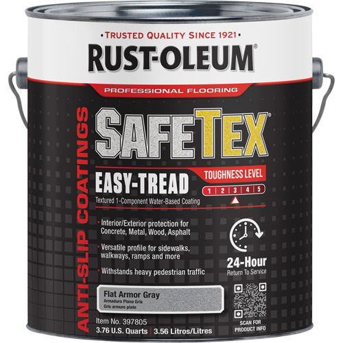 Rev&ecirc;tement d'acrylique SafeTex Easy-Tread, 1 gal., &agrave; l'eau, Plat/Textur&eacute;, Gris Equipex
