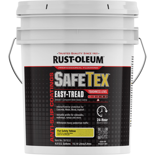 Rev&ecirc;tement d'acrylique SafeTex Easy-Tread, 4 gal., &agrave; l'eau, Plat/Textur&eacute;, Jaune Equipex