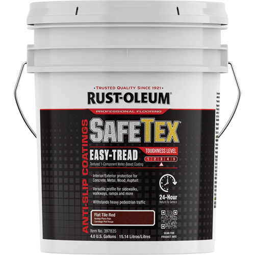 Rev&ecirc;tement d'acrylique SafeTex Easy-Tread, 4 gal., &agrave; l'eau, Plat/Textur&eacute;, Rouge Equipex
