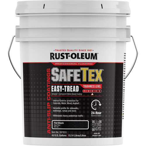 Rev&ecirc;tement d'acrylique SafeTex Easy-Tread, 4 gal., &agrave; l'eau, Plat/Textur&eacute;, Noir Equipex