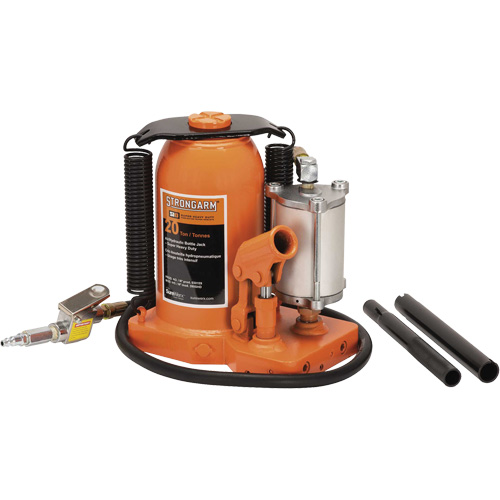 380C Bottle Jack, 20 Ton(s), Air Hydraulic, 20-5/8" Raised Height Equipex