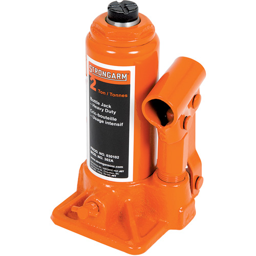 302A Bottle Jack, 2 tons, Manual Hydraulic, 12-1/2" Raised Height Equipex