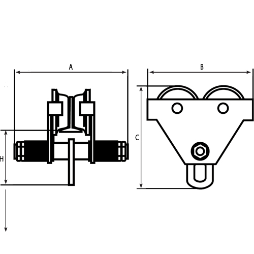Adjustable Trolleys, 1000 lbs. (0.5 tons) Equipex
