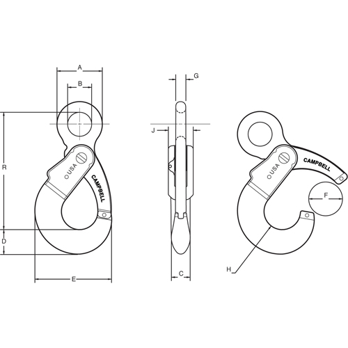 Alloy Steel Eye-Type Self-Locking Hooks Equipex