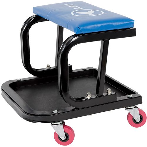JMS-641A Mechanic's Roller Seat, Vinyl, Blue, 300 lbs. Capacity Equipex