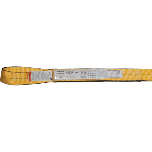 Nylon Slings, Double Ply, Double Eye, Type 3, 1" W x 3' L, 3100 lbs. Vertical Load Limit Equipex