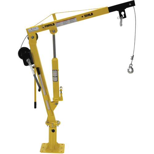 Grue &agrave; fl&egrave;che pour camion actionn&eacute;e par treuil, Capacit&eacute; de 500 lb (0,25 tonne), Limite de 102' Equipex
