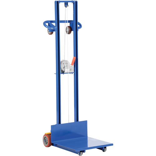 Platform Lift Stacker, Hand Winch Operated, 400 lbs. Capacity, 58" Max Lift Equipex