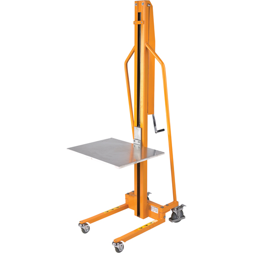 Platform Lift Stacker, Hand Winch Operated, 220 lbs. Capacity, 58-1/2" Max Lift Equipex