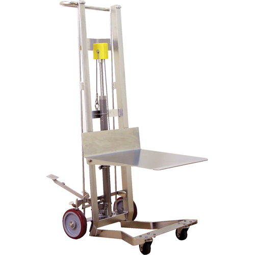 Hydraulic Platform Lift Stacker, Foot Pump Operated, 750 lbs. Capacity, 54" Max Lift Equipex