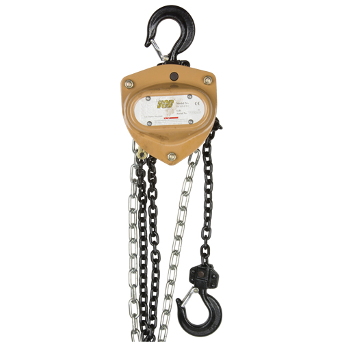 Heavy-Duty Gold Series Chain Hoist, 10' Lift, 1000 lbs. (0.5 tons) Capacity, Alloy Steel Chain Equipex