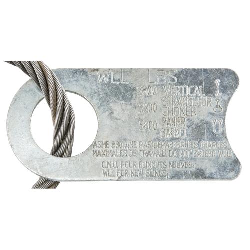 &eacute;lingue de levage &agrave; c&acirc;ble m&eacute;tallique - deux boucles Equipex