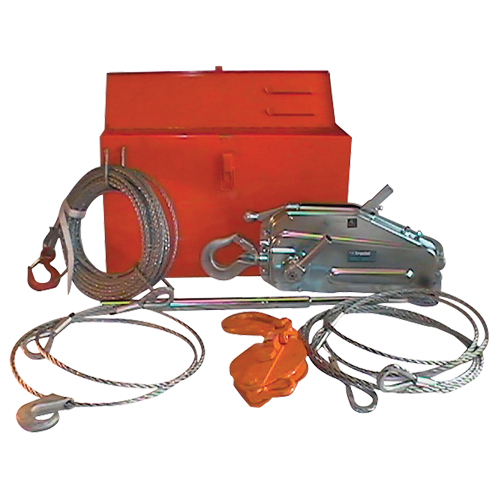 Tirfor&reg; Wire Rope Hoist TU128 Rescue Kit, 7/16" Wire Diameter, 4000  lbs. (2 tons) Capacity Equipex