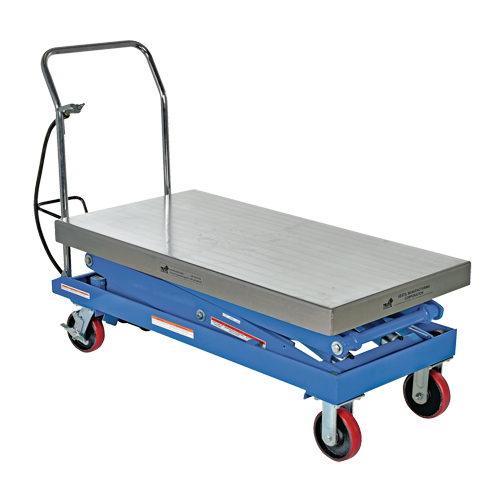 Pneumatic Hydraulic Scissor Lift Table, Steel, 47-1/4" L x 24" W, 1500 lbs. Cap. Equipex