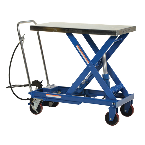 Pneumatic Hydraulic Scissor Lift Table, Steel, 39-1/2" L x 20" W, 1750 lbs. Cap. Equipex
