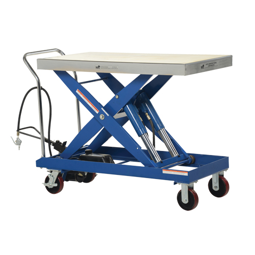 Pneumatic Hydraulic Scissor Lift Table, Steel, 47-1/2" L x 24" W, 2000 lbs. Cap. Equipex