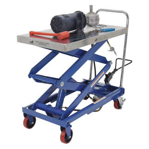 Pneumatic Hydraulic Scissor Lift Table, Steel, 35-1/2" L x 20" W, 800 lbs. Cap. Equipex