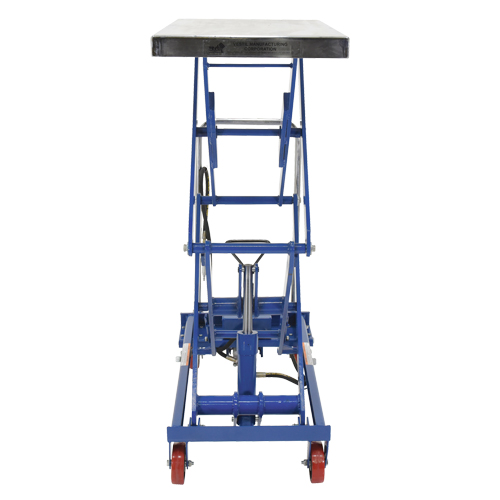 Pneumatic Hydraulic Scissor Lift Table, Steel, 35-1/2" L x 20" W, 800 lbs. Cap. Equipex