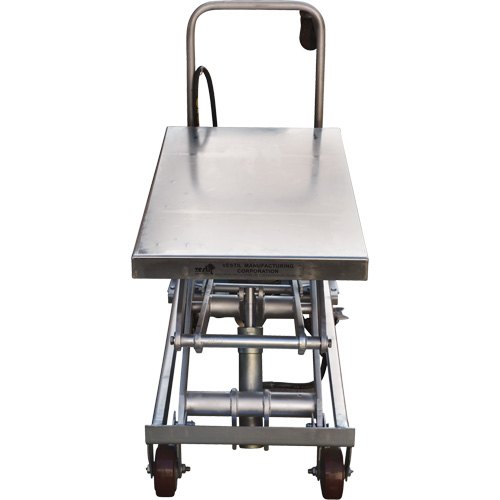 Pneumatic Hydraulic Scissor Lift Table, Stainless Steel, 35-1/2" L x 20" W, 800 lbs. Cap. Equipex