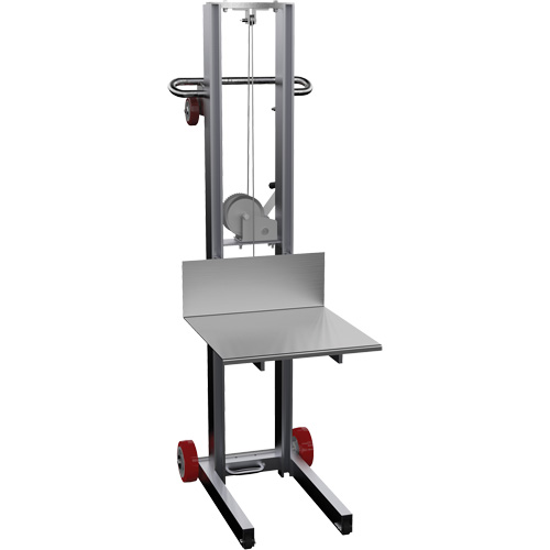 Empileur &agrave; plateforme, M&eacute;canisme Treuil manuel, Capacit&eacute; de 400 lb, Levage max de 58" Equipex
