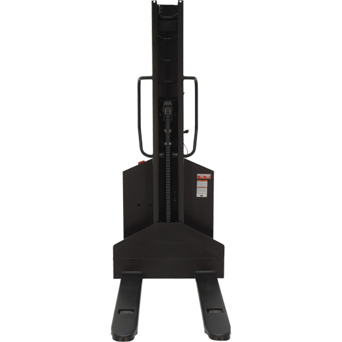 Narrow Mast Powered Lift Stacker, Electric Operated, 1000 lbs. Capacity, 63" Max Lift Equipex