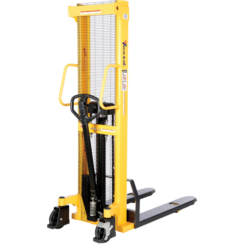 Gerbeur hydraulique manuel, Fonctionnement Pompe manuelle, Capacit&eacute; 2000 lb, Lev&eacute;e max 63" Equipex