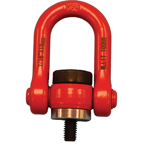 VQ Swivel Hoist Lifting Ring, M8, 12 mm Thread Length, Alloy Steel Equipex