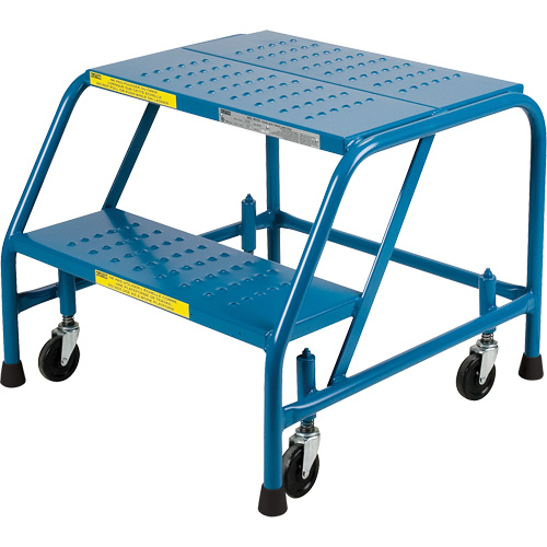CSA-Certified Rolling Step Ladder, 2 Steps, 22" Step Width, 19" Platform Height, Steel Equipex