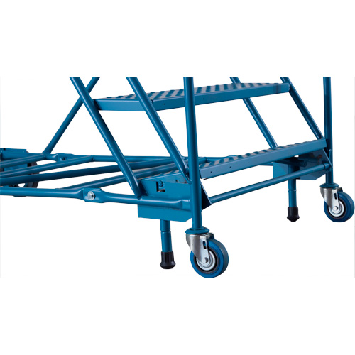 Escabeau roulant certifi&eacute; CSA avec marche verrouillable, 14 marches, Largeur de la marche 30", Hauteur de la plateforme 128", Acier Equipex