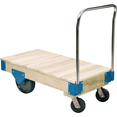 Chariots &agrave; plateforme - Chariots &agrave; plateforme tout en bois, 48" lo x 24" la, Capacit&eacute; de 3000 lb, Roues en Nylon Equipex